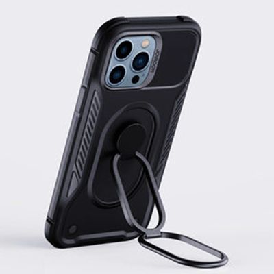 8. Joyroom Dual Hinge case for iPhone 14 Pro armored case with a stand and a ring holder black