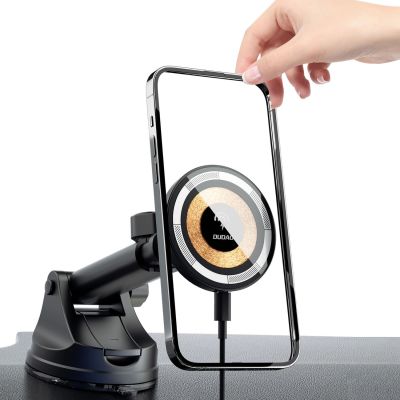 6. Magnetic holder with MagSafe inductive charger for cockpit/air vent 15W Dudao F12MAX+ - black