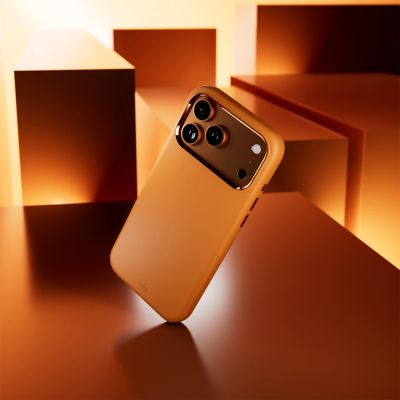 8. Puro Icon Mag Pro Liquid Silicone Case for iPhone 17 Pro, MagSafe Compatible, with Camera Protection and Aluminum Buttons - Orange