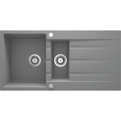 1.5-bowl granite sink with drainer