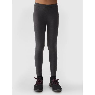 Girls' elastic cotton leggings 4F Junior