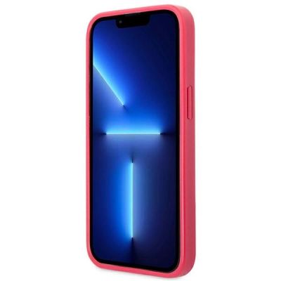 7. Guess Saffiano 4G Small Metal Logo case for iPhone 13 Pro / 13 - pink