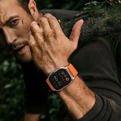 5. Tech-Protect Nylon Strap for Apple Watch 44 / 45 / 46 / 49 mm - Orange