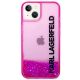 3. Karl Lagerfeld Liquid Glitter Elong Case for iPhone 14 Plus - Pink