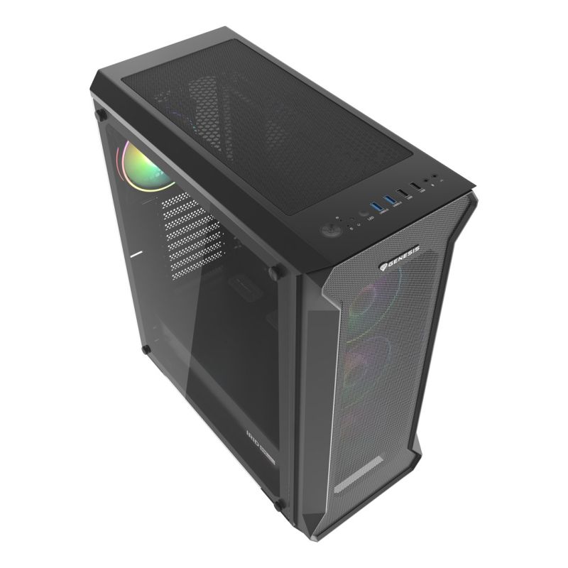 16. NATEC Genesis Irid 505 ARGB NPC-1518 Case (ATX, Micro ATX, Mini ITX; Black)