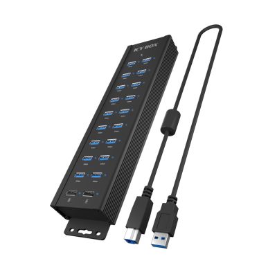 Rajd Sonic - 20-in-1 USB HUB with power supply, on/off button and mounting brackets