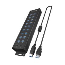 Rajd Sonic - 20-in-1 USB HUB with power supply, on/off button and mounting brackets