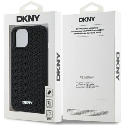 8. DKNY 3D Rubber Repeat Pattern case for iPhone 15 Plus - black