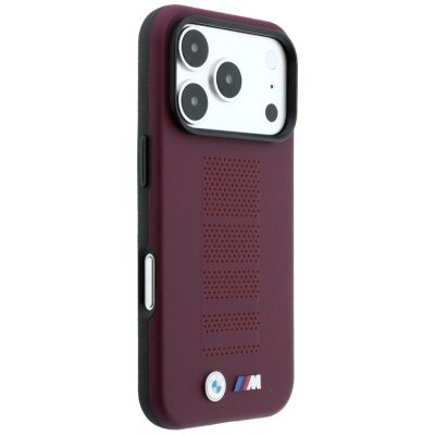 4. BMW M Blue Perfo Metal Logo MagSafe Case for iPhone 18 Pro Max / 17 Pro Max - Burgundy