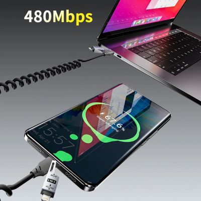 4. Dudao L20 Pro 4-in-1 USB-A / USB-C - Lightning / USB-C Cable - Black
