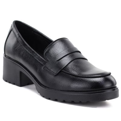 Women's black high-heeled moccasins Potocki SZ12870