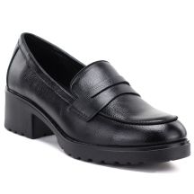 Women's black high-heeled moccasins Potocki SZ12870