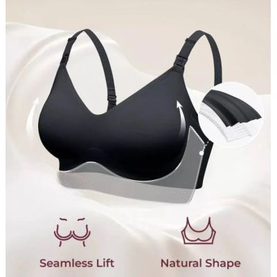 2. MOMCOZY YN21 Maternity and Nursing Bra Black S