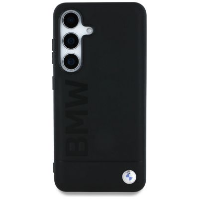 3. BMW Leather Big Wordmark Case for Samsung Galaxy S25 - Black