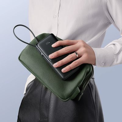 9. Baseus Bipow 2 10000mah 20W Powerbank with Digital Display with Built-in USB-C Cable - Black