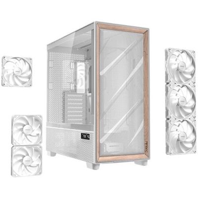 15. Antec Flux Pro Full-Tower E-ATX PC Case, Tempered Glass – White