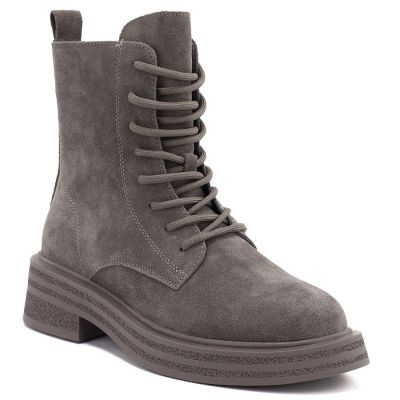 5. Women's leather ankle boots, khaki suede, Sergio Leone TR-02