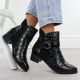 5. Women's patent leather ankle boots with heels, black Remonte Rieker R5188-02