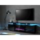 2. EVA TV cabinet with electric fireplace 180x40x52 black/gloss black