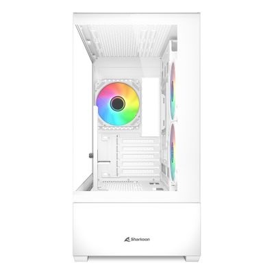 2. Sharkoon MK6 RGB Micro-ATX Computer Case 1xGlass White