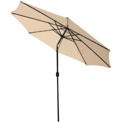 23. GARDEN UMBRELLA WITH LED LIGHTING 300 CM BEIGE