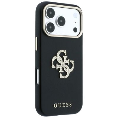 4. Guess Smooth & Big Strass Logo Case for iPhone 18 Pro Max / 17 Pro Max - Black