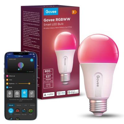 3. Govee Smart RGB Bulb 800LM, Wi-Fi + Bluetooth H6004CC1