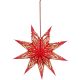 2. DECORATIVE HANGING PAPER STAR FSC 18x60CM RED 9 ARMS MICA