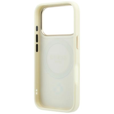 15. Guess Stripe Peony 4G Logo MagSafe Case for iPhone 18 Pro Max / 17 Pro Max - Beige
