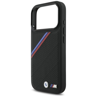 6. BMW M Tricolor Metal Logo MagSafe Case for iPhone 17 Pro - Black