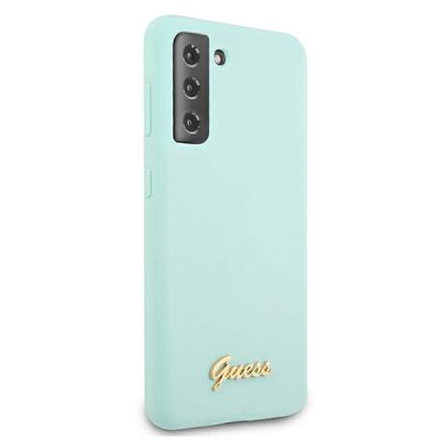 4. Guess GUHCS21MLSLMGLB S21+ G996 blue/blue hardcase Silicone Script Metal Logo