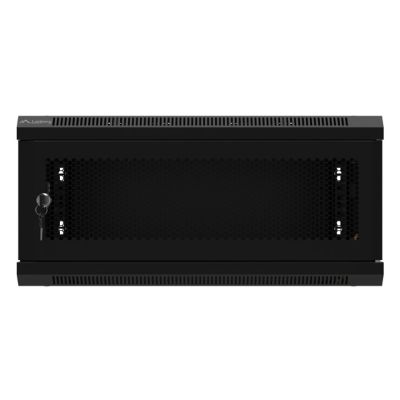 15. WALL-HUNG RACK CABINET 19" 4U 600X450 BLACK PERFORATED DOOR LANBERG (FLAT PACK)