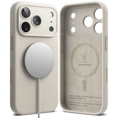 2. Ringke Silicone MagSafe Case for iPhone 18 Pro - Beige