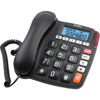 3. Olympia 4520 Analog Phone Black, White