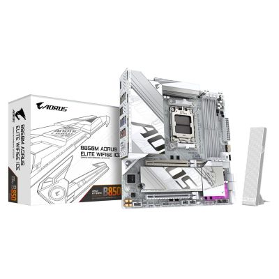 6. GIGA B850M AORUS ELITE WF6E ICE AM5 DDR5 µATX Motherboard