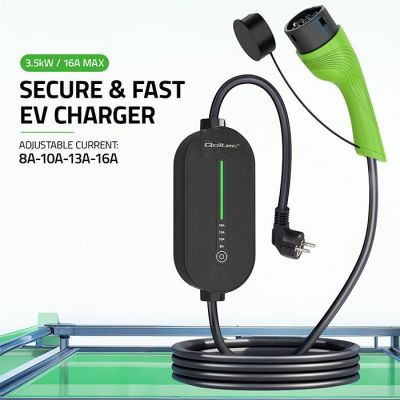 8. Mobile charger for electric cars EV with regulation 2 in 1 Type 2, 3.5kW, 230V, LCD, LED, 5m