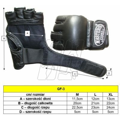 3. Gloves for MMA Masters GF-3 M 0127-02M