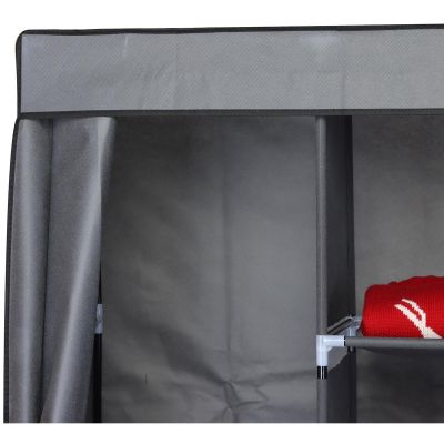 4. TEXTILE WARDROBE 168x45x172CM DARK GREY 45238
