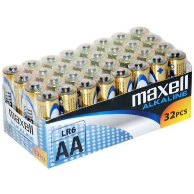 MAXELL Alkaline battery ALKALINE LR6 AA FOIL carton of 32 pieces (8 packs of 4 pieces each)