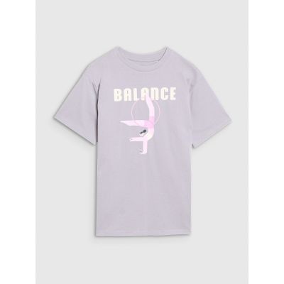 5. Oversized T-shirt with print for girls 4F 4FJRSS25TTSHF2646-25S