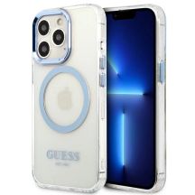 Guess Metal Outline MagSafe Case for iPhone 13 Pro / iPhone 13 - Blue