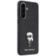 4. Karl Lagerfeld Fixed Glitter Ikonik Logo Metal Pin Case for Samsung Galaxy A37 5G - Black