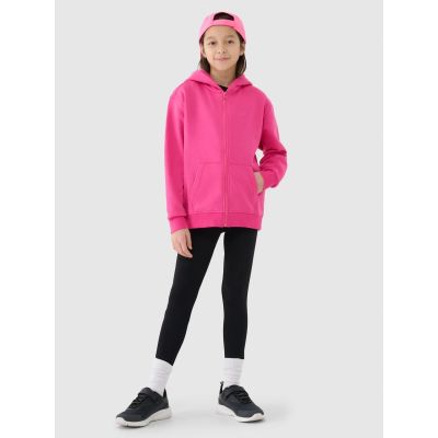 3. Girls' sweatshirt with a hood, 4F Junior 4FJRAW24TSWSF1830-55S
