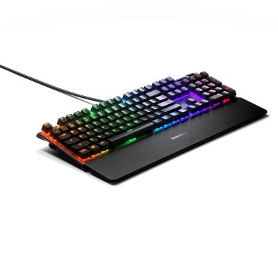 3. SteelSeries Apex 5 Gaming Keyboard, US Layout, Wired, Black SteelSeries Apex 5 Gaming Keyboard Hybrid blue mechanical gaming switches guaranteed for 20 million keystrokes, intelligent OLED display