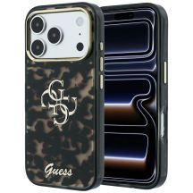 Guess IML 4G Script Metal Case for iPhone 17 Pro Max / 18 Pro Max - Black and Brown