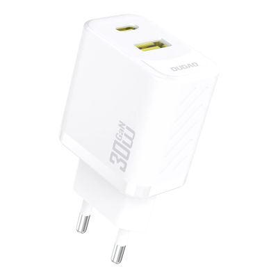 Dudao A27TEU PD 30W GaN USB-A USB-C Wall Charger - White