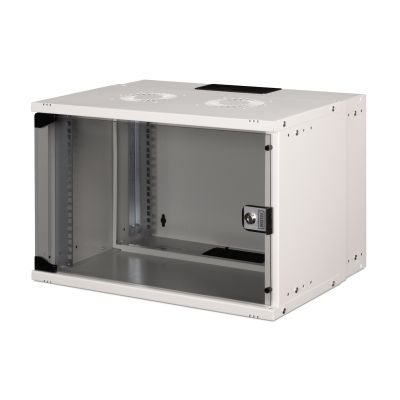 19" 7U wall-mounted network cabinet, SOHO PRO 370 x 540 x 400 mm, glass door, gray, unassembled, 60 kg