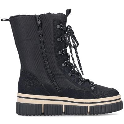 2. Water-resistant women’s snow boots with thick sole, black, Rieker Y6380-00