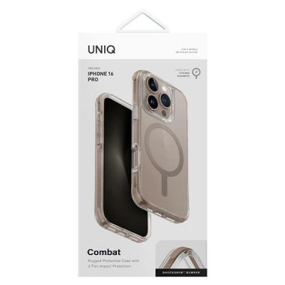 4. Uniq Combat iPhone 16 Pro 6.3" Magclick Charging case gold/taupe gold