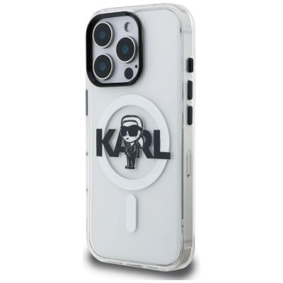 2. Karl Lagerfeld IML Karl Sketch Logo MagSafe Case for iPhone 16 Pro Max - Clear
